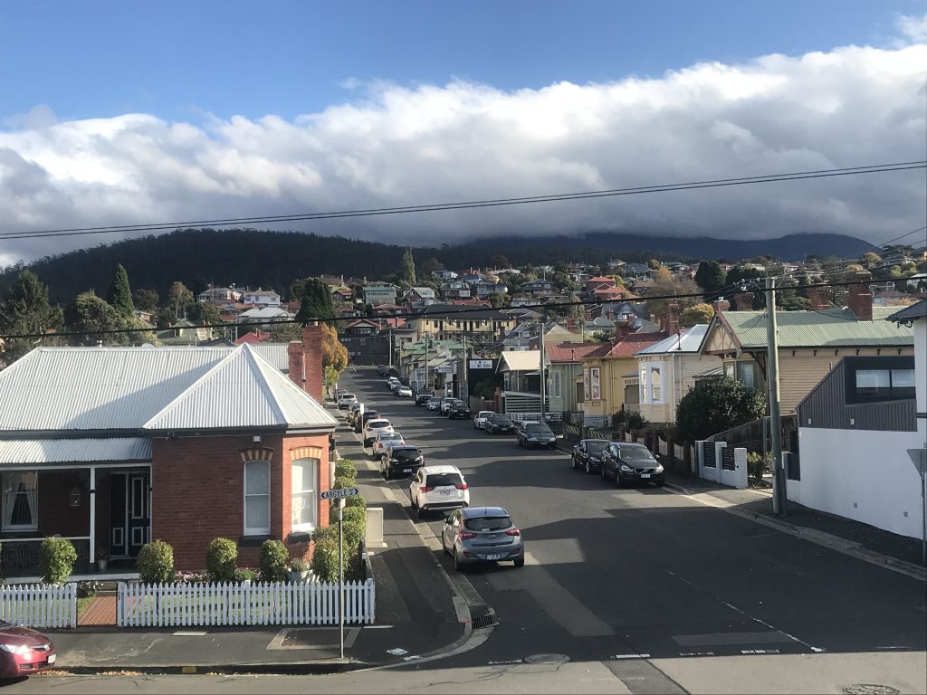 Street of houses in Hobart. Affordable rentals continue to be in short supply in Tasmania.
