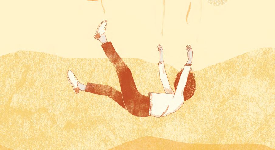 a young person falling