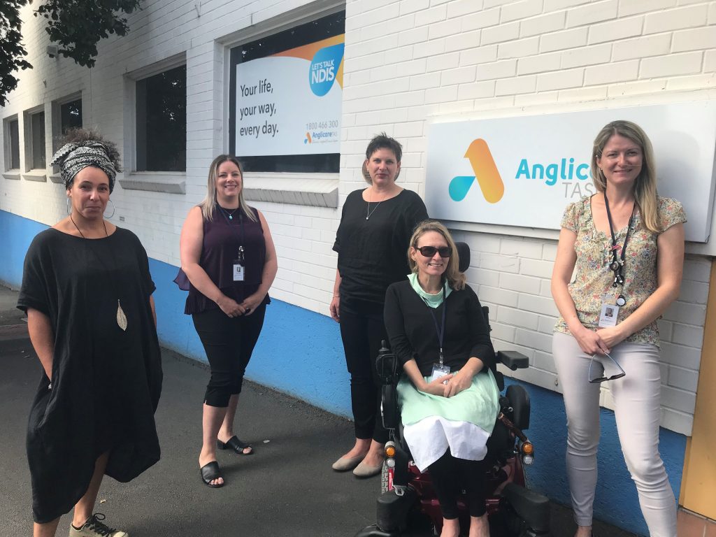 The SARC team standing outside of the Anglicare Tasmania office in Hobart.