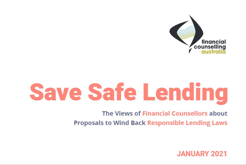 Financial Counselling Australia survey results calls to 'Save Safe Lending'.